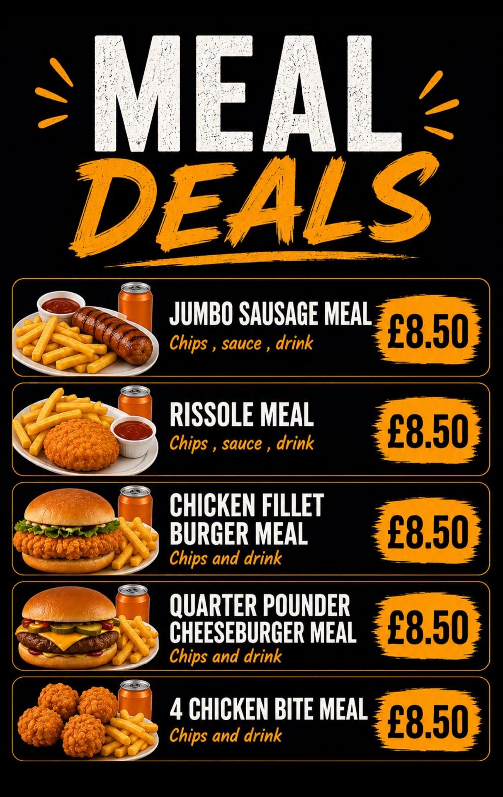 Dragon Fish Bar menu selection